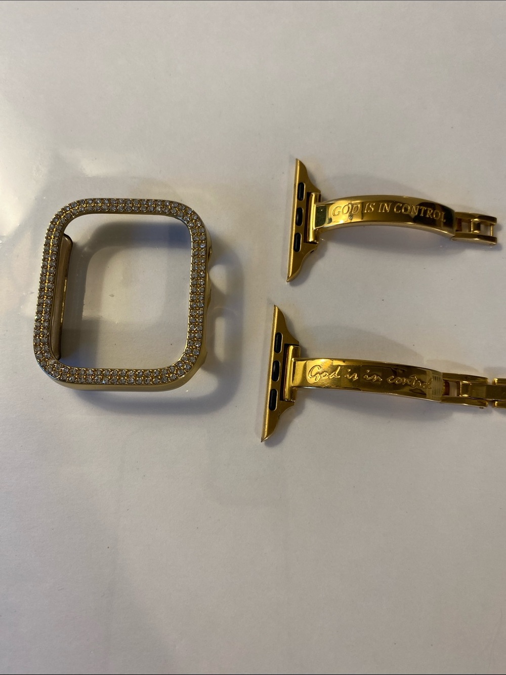 Gold Crystal Apple Watch Case and Band Connectors